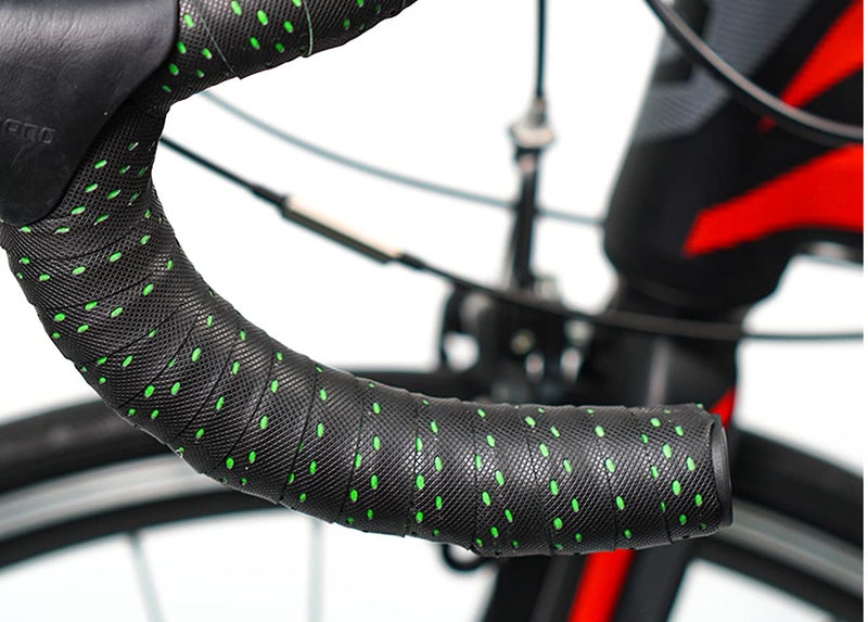 CNC Bike Handlebar Tape, Road Bicycle Bar Tapes, 2 Pcs Cycling Handle Wraps for Mountain Bike, Black/Blue/Green/Red/White/Yellow/Pink (Green) - Image 5